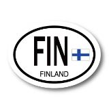 フィンランド国旗/ビークルID 耐水ステッカー  オーバルタイプ