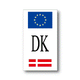 EU旗＋デンマーク国旗　DK　縦型　ステッカー