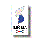 韓国国旗＋MAPデザイン耐水ステッカー(シール)／マグネット